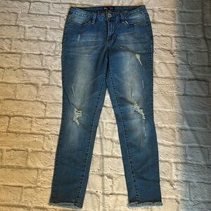 YMI Ankle High Rise Washed Destresed  Juniors Jeans Size 9